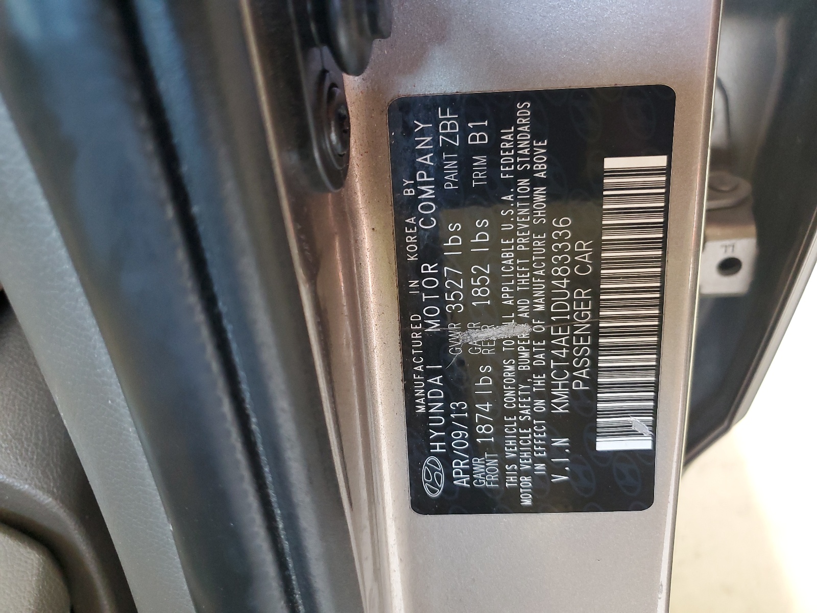 KMHCT4AE1DU483336 2013 Hyundai Accent Gls