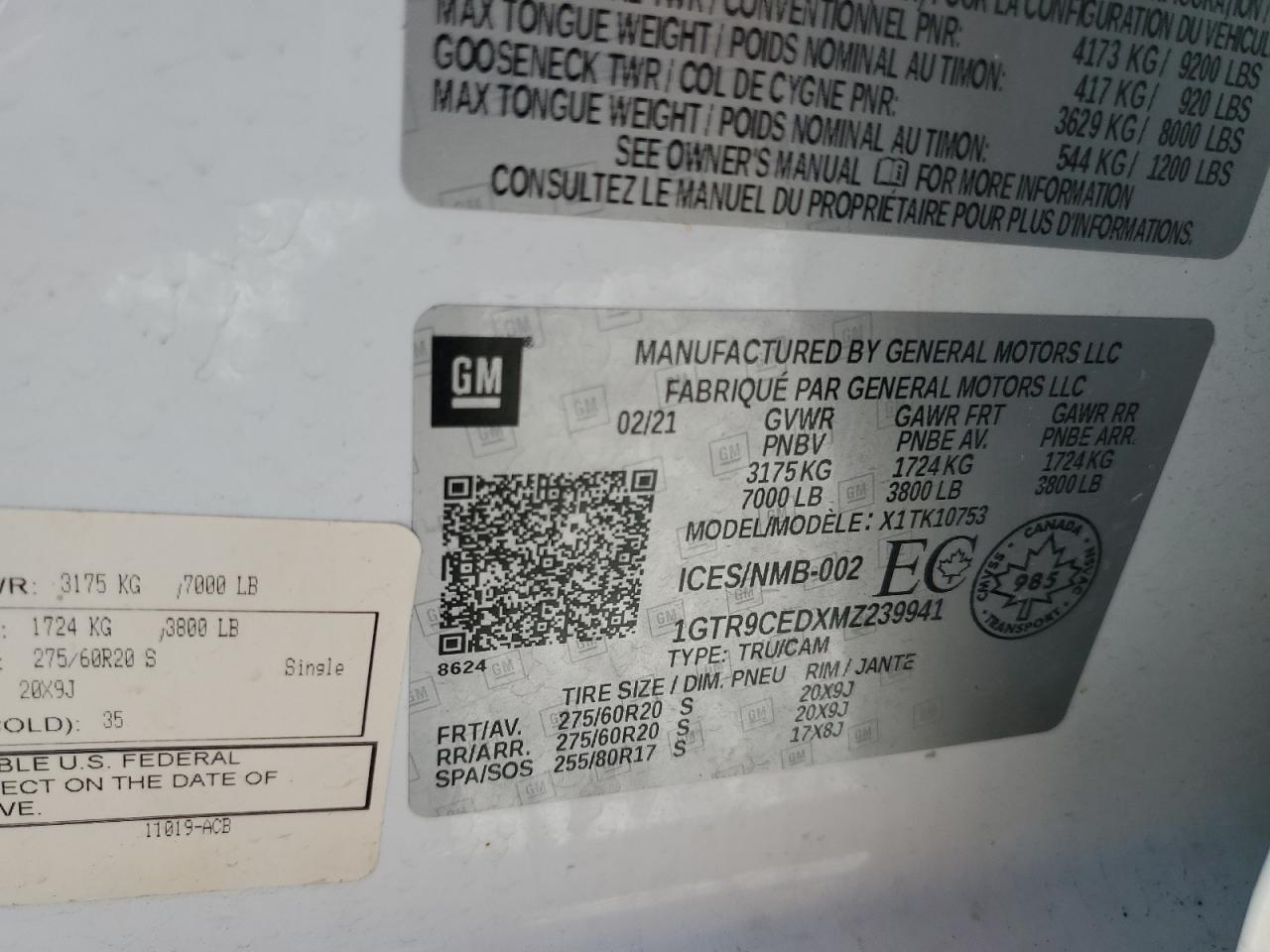 2021 GMC Sierra K1500 Elevation VIN: 1GTR9CEDXMZ239941 Lot: 58486994