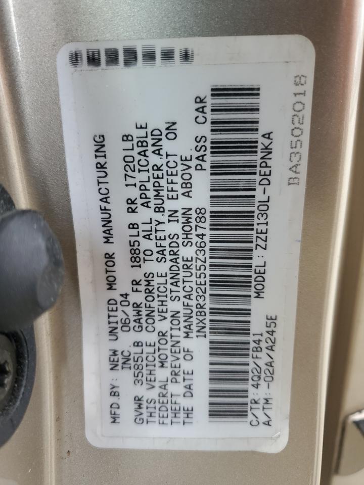 2005 Toyota Corolla Ce VIN: 1NXBR32E55Z364788 Lot: 56378734