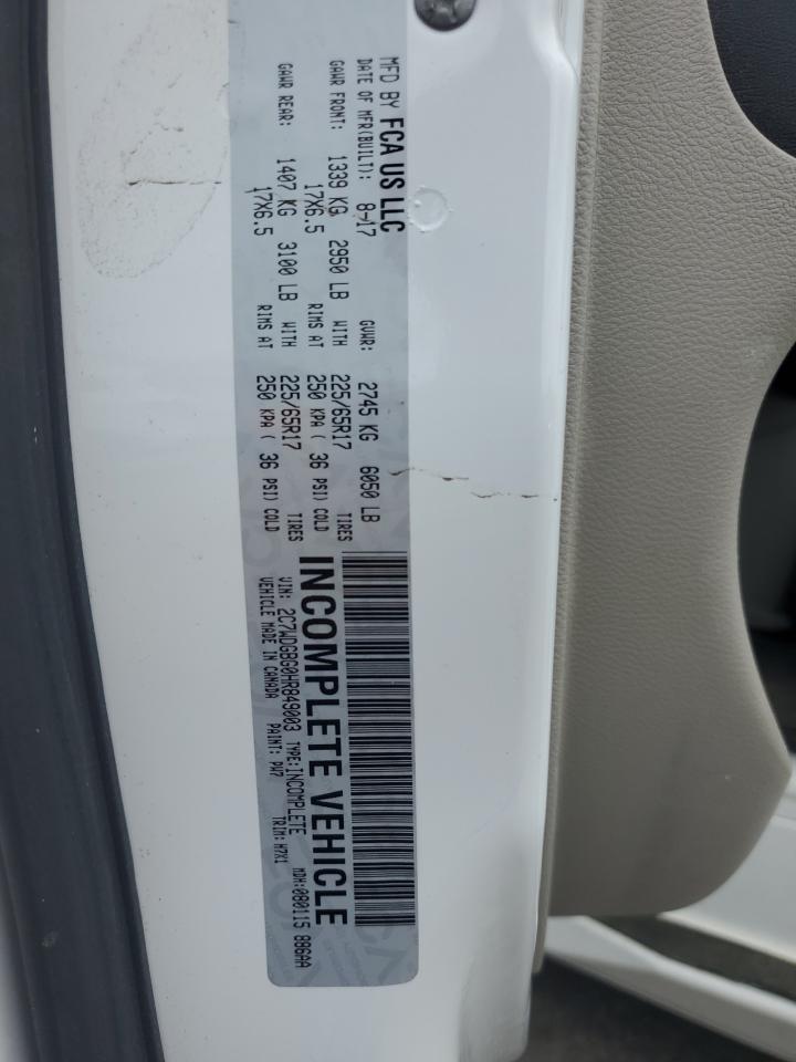 2017 Dodge Grand Caravan Se VIN: 2C7WDGBG0HR849003 Lot: 58094634