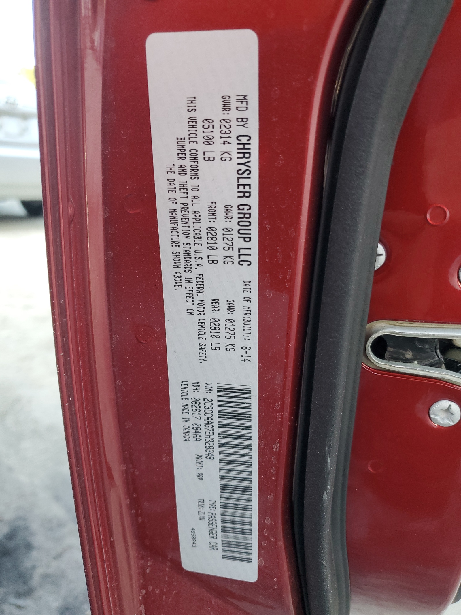 2C3CCAAG7EH328349 2014 Chrysler 300