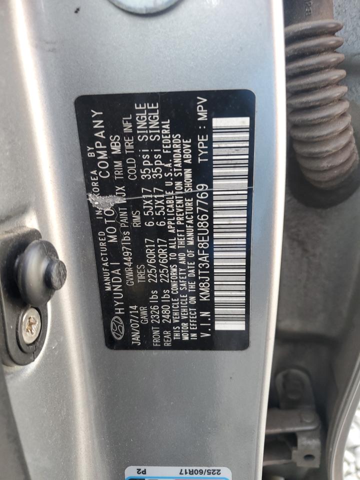 2014 Hyundai Tucson Gls VIN: KM8JT3AF8EU867769 Lot: 60908374