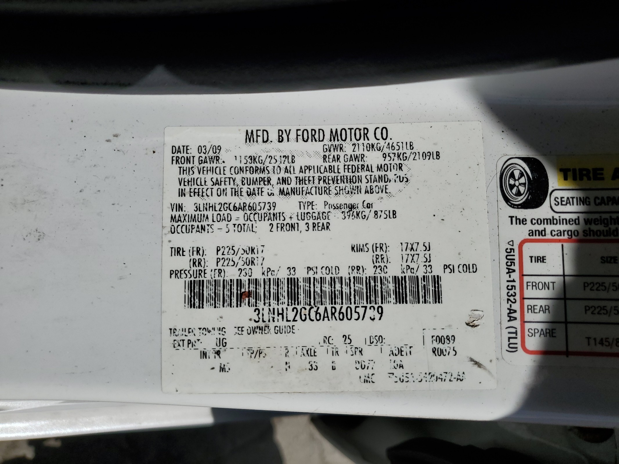 3LNHL2GC6AR605739 2010 Lincoln Mkz