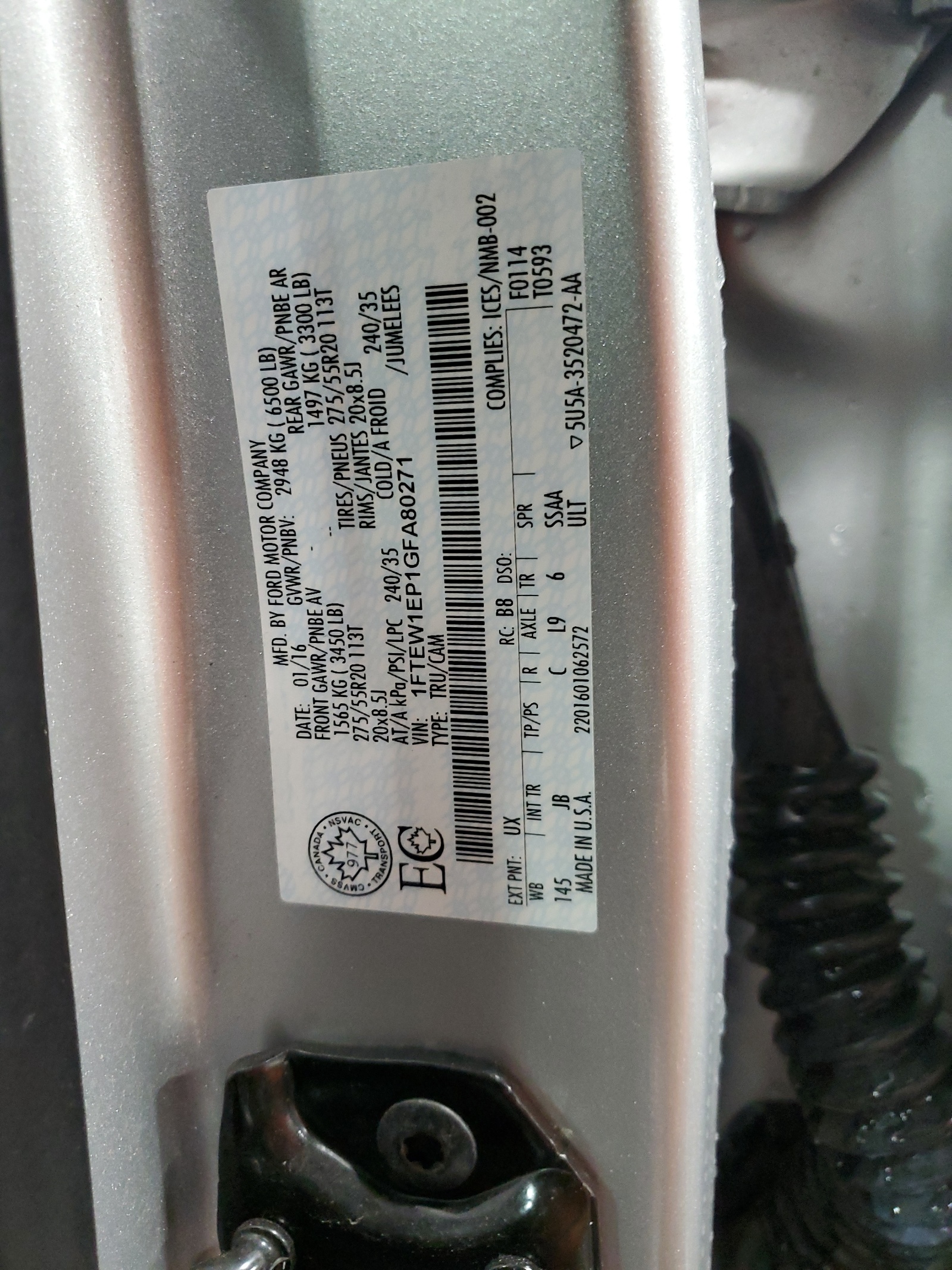 1FTEW1EP1GFA80271 2016 Ford F150 Supercrew