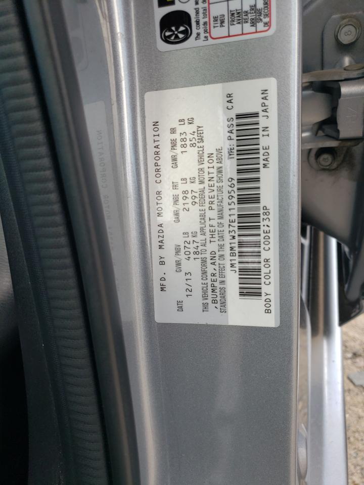 2014 Mazda 3 Grand Touring VIN: JM1BM1W37E1159569 Lot: 59596534