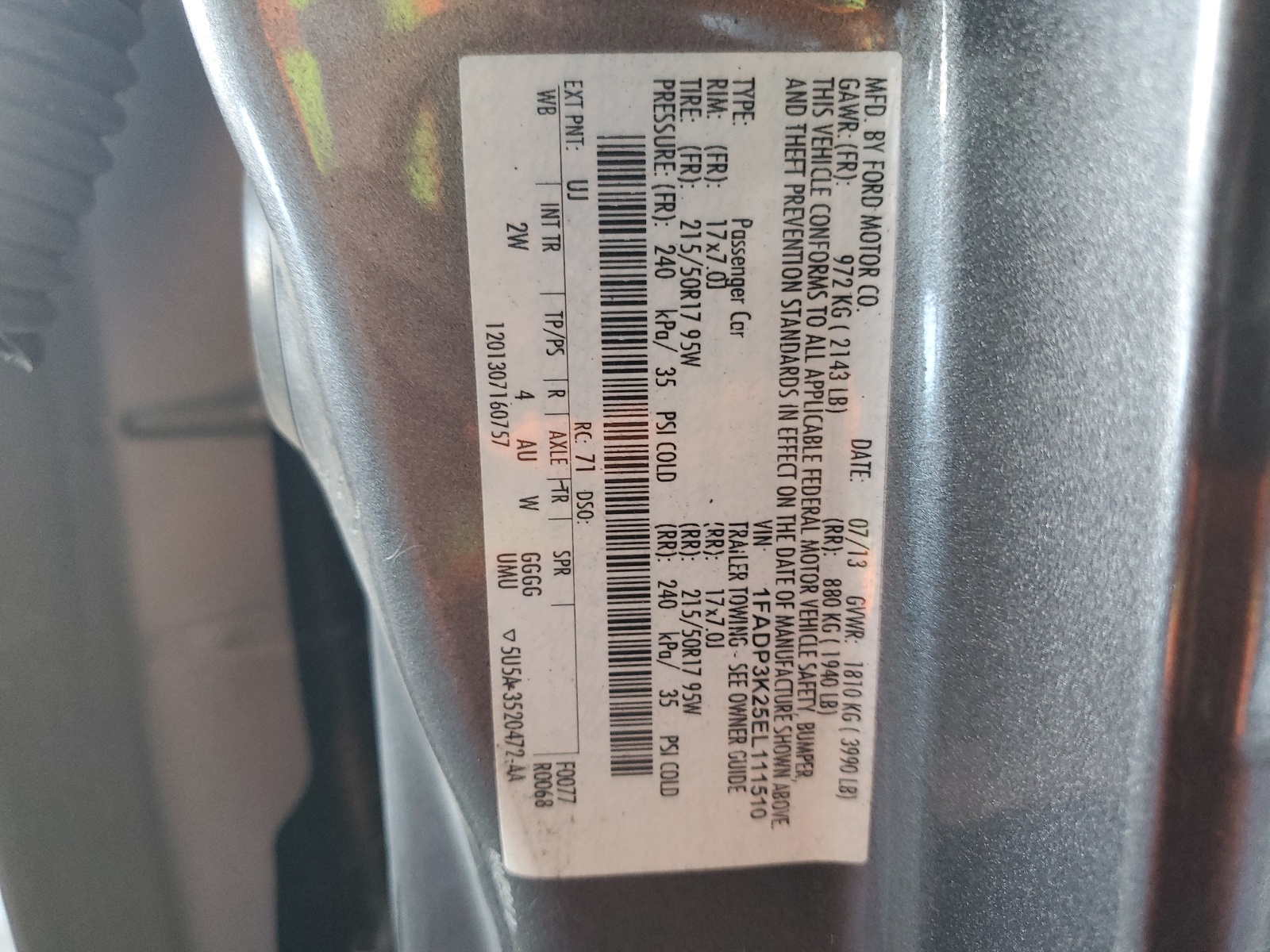 1FADP3K25EL111510 2014 Ford Focus Se