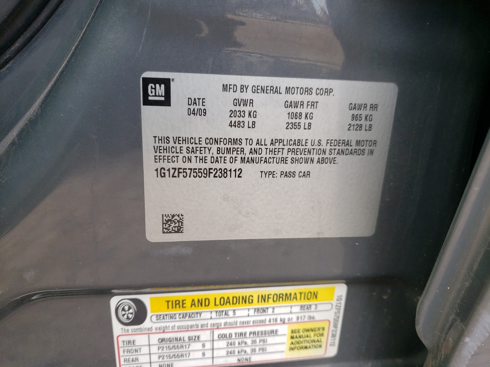 1G1ZF57559F238112 2009 Chevrolet Malibu Hybrid