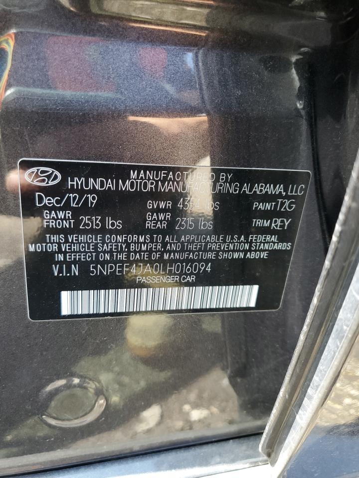 2020 Hyundai Sonata Sel VIN: 5NPEF4JA0LH016094 Lot: 56832024