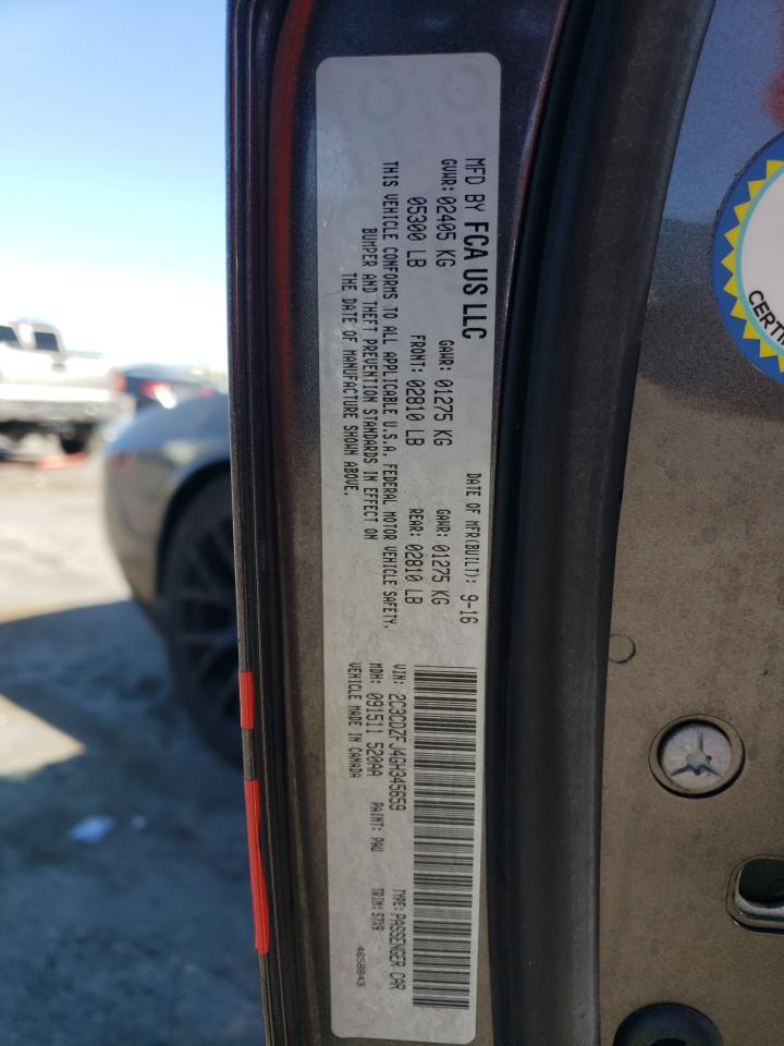 2016 Dodge Challenger R/T Scat Pack VIN: 2C3CDZFJ4GH345659 Lot: 57662504