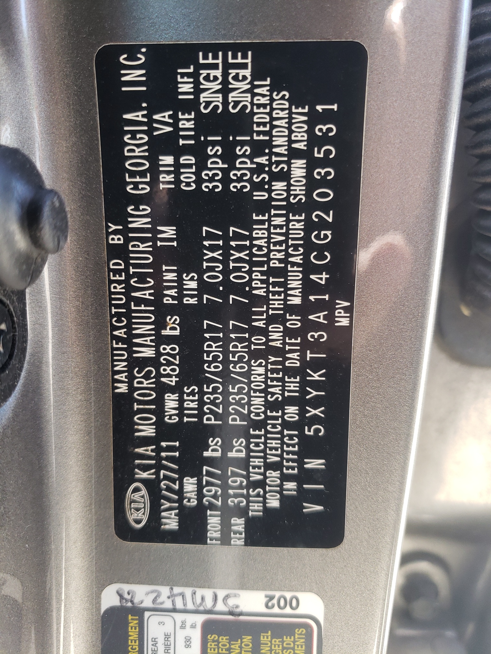 5XYKT3A14CG203531 2012 Kia Sorento Base