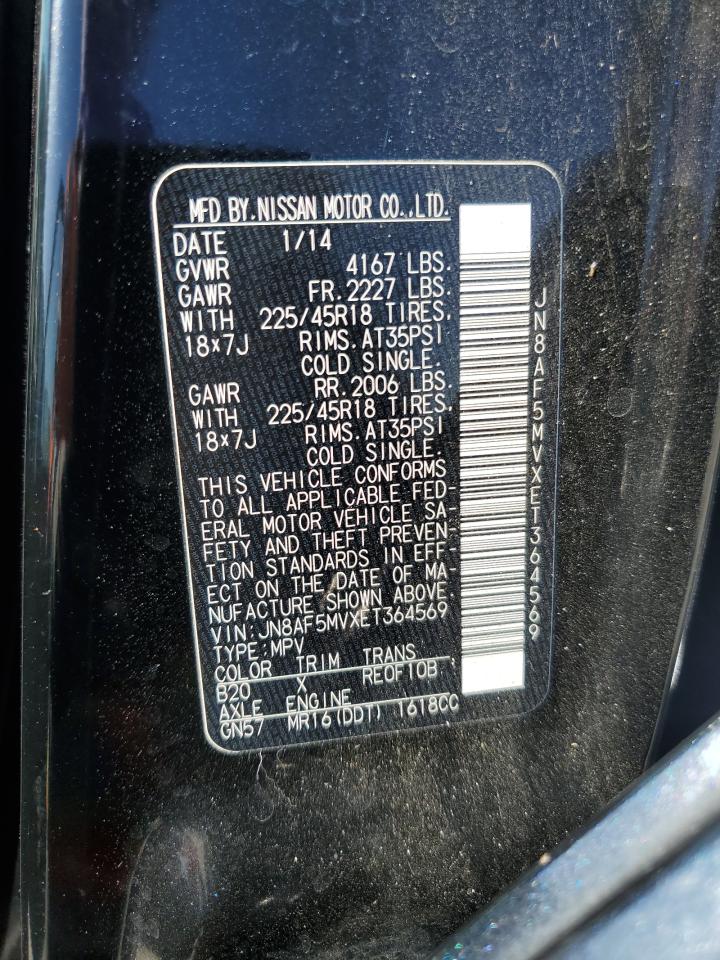 2014 Nissan Juke S VIN: JN8AF5MVXET364569 Lot: 60529664