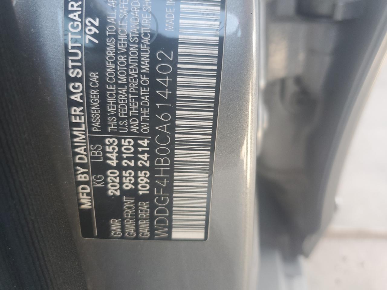 2012 Mercedes-Benz C 250 VIN: WDDGF4HB0CA614402 Lot: 57307994