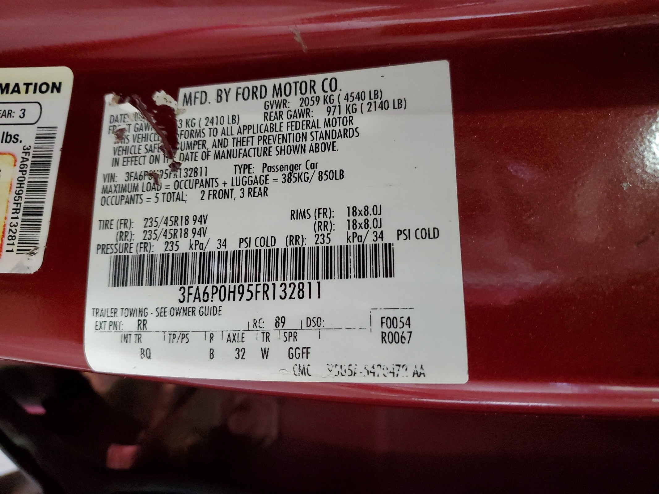 3FA6P0H95FR132811 2015 Ford Fusion Se