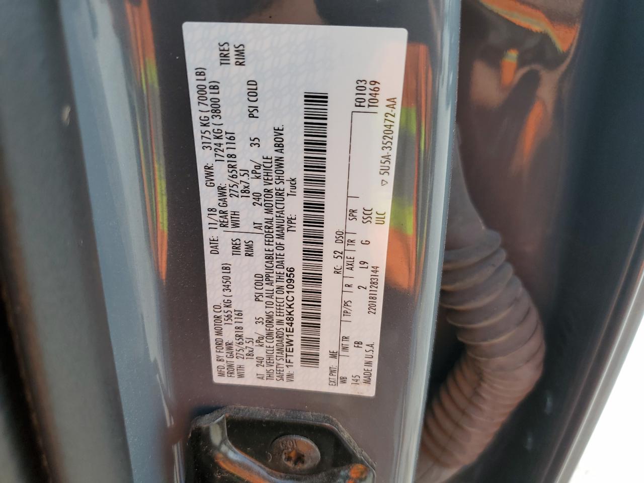 1FTEW1E48KKC10956 2019 Ford F150 Supercrew