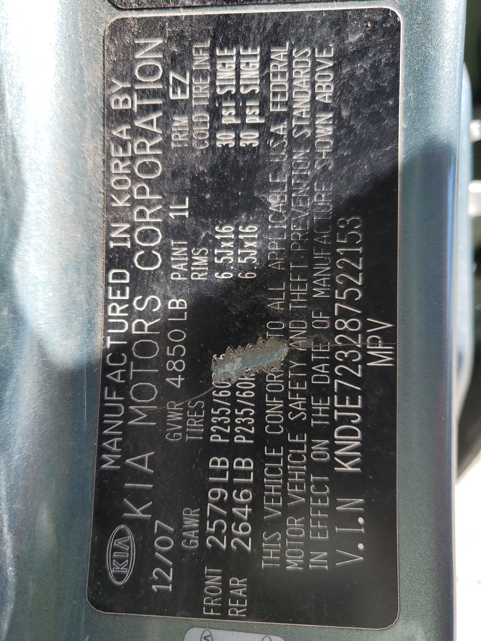 KNDJE723287522153 2008 Kia Sportage Ex