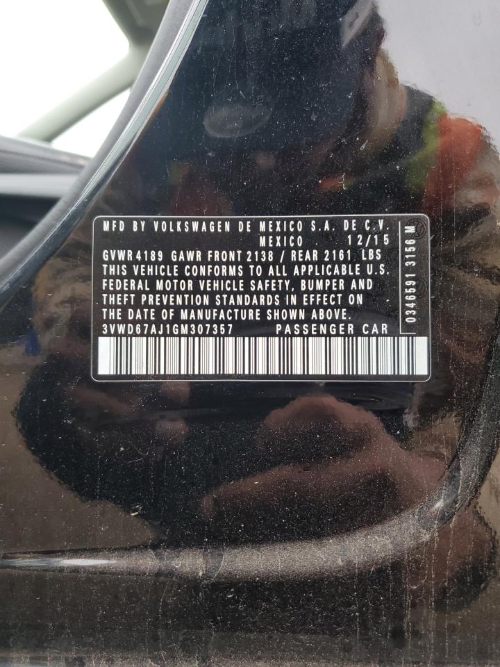 2016 Volkswagen Jetta Se VIN: 3VWD67AJ1GM307357 Lot: 60168064