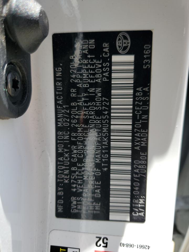 4T1G11AK5MU554727 2021 TOYOTA CAMRY - Image 14