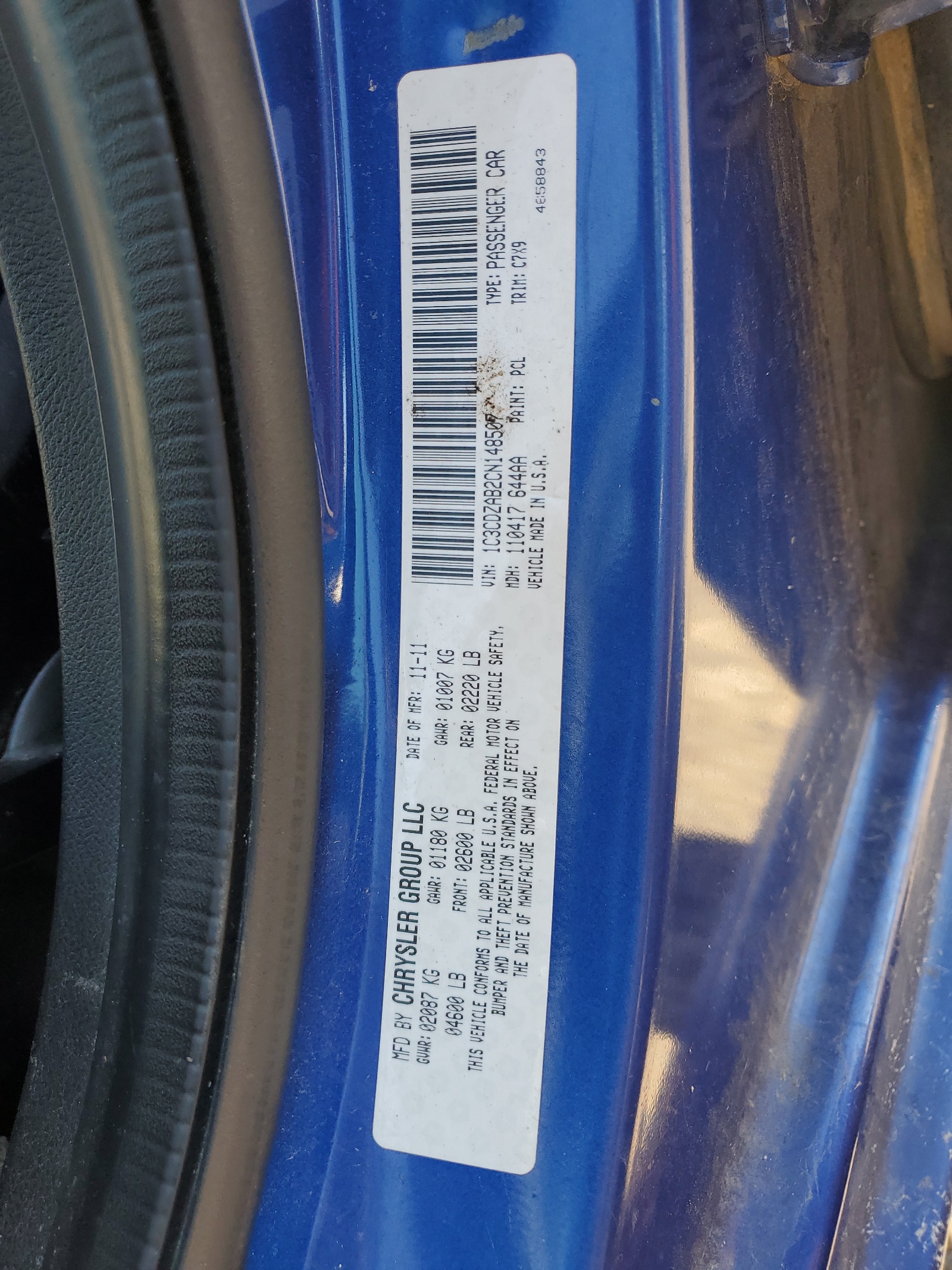 1C3CDZAB2CN148507 2012 Dodge Avenger Se