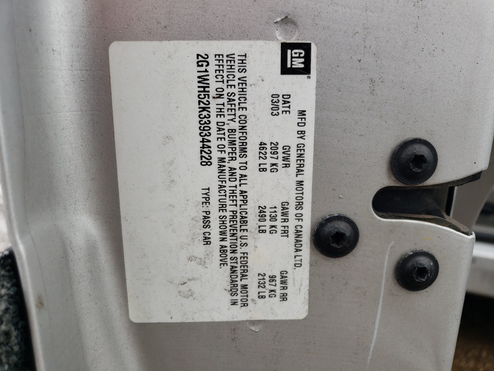 2G1WH52K339344228 2003 Chevrolet Impala Ls