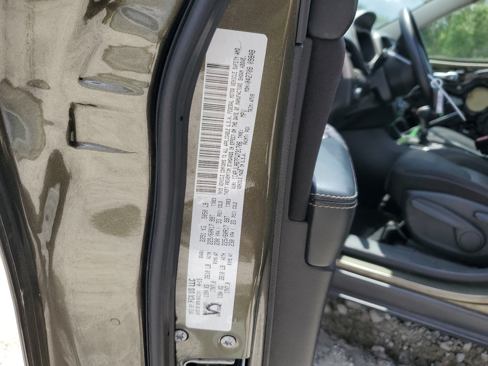 1C4PJLAB7FW731706 2015 Jeep Cherokee Sport