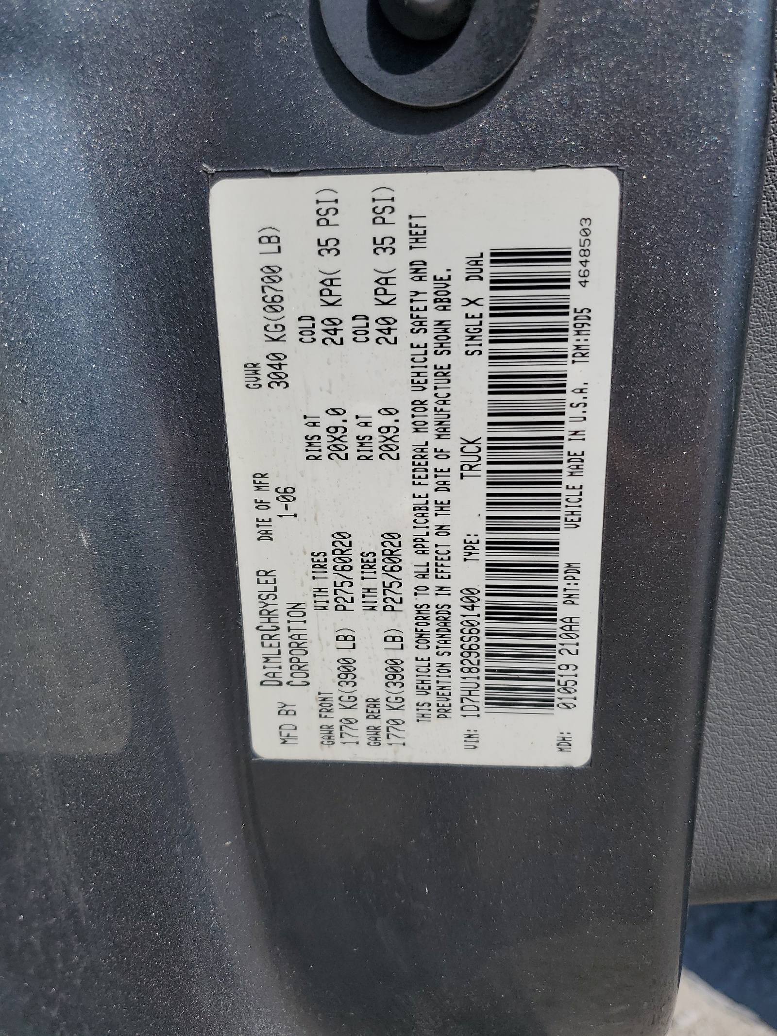 1D7HU18296S601400 2006 Dodge Ram 1500 St