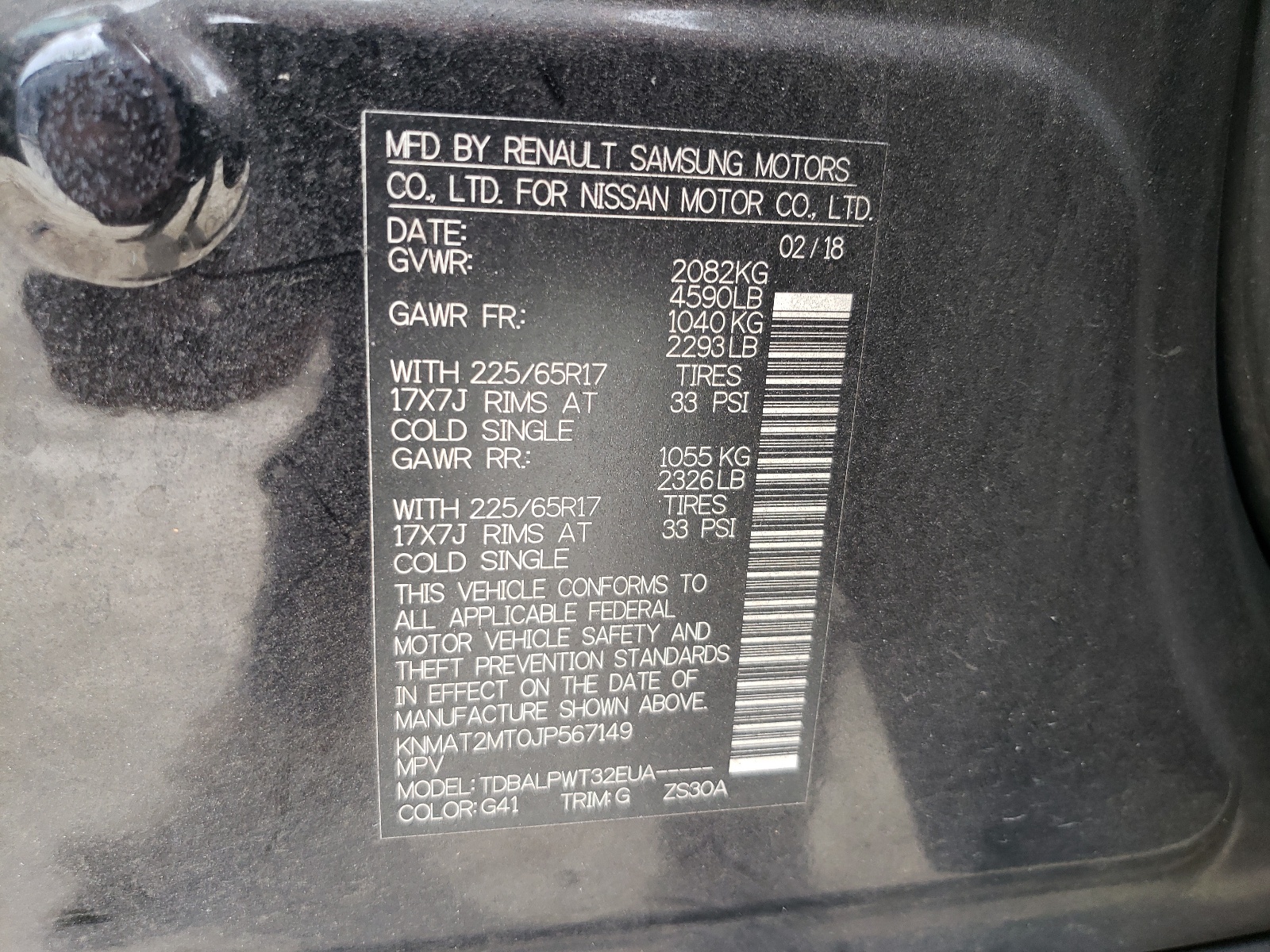 KNMAT2MT0JP567149 2018 Nissan Rogue S