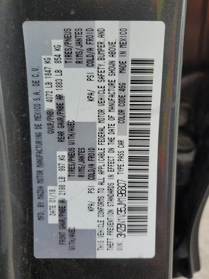 2018 Mazda 3 Touring VIN: 3MZBN1V35JM196807 Lot: 60295964