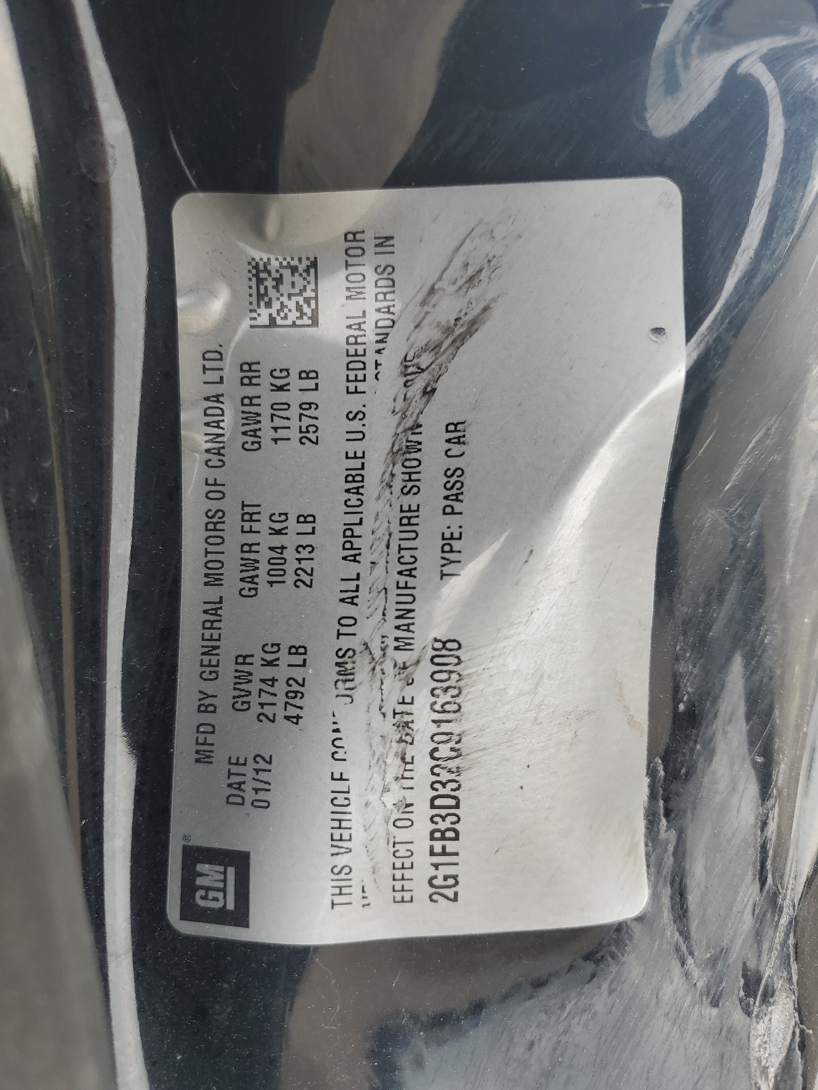 2G1FB3D32C9163908 2012 Chevrolet Camaro Lt