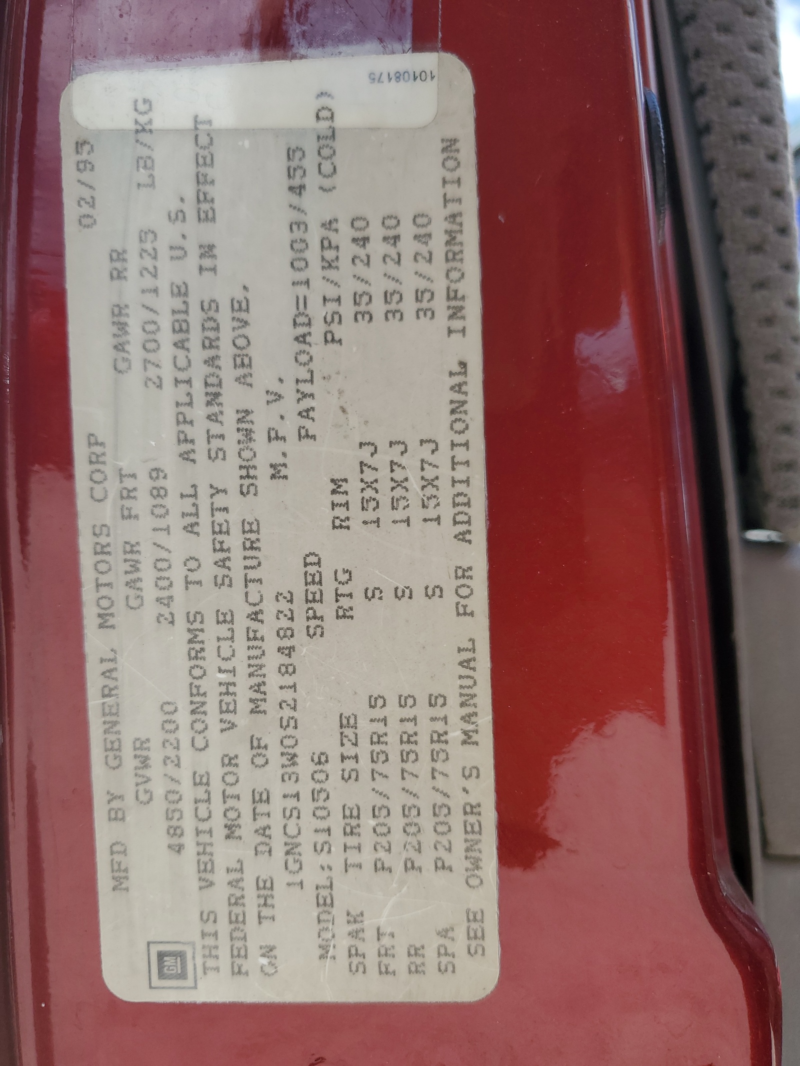 1GNCS13W0S2184822 1995 Chevrolet Blazer