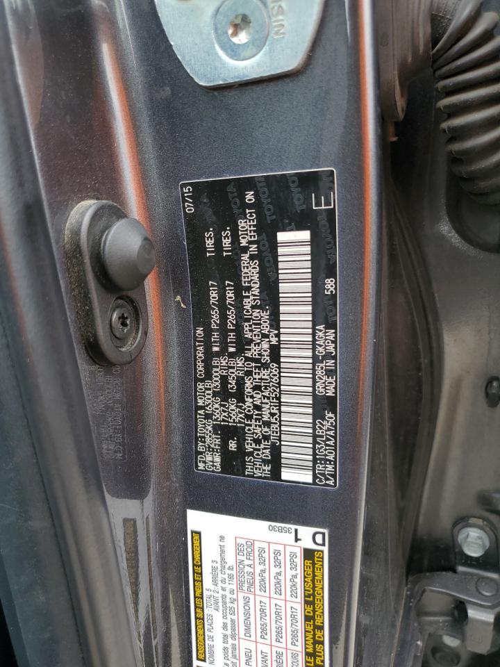 2015 Toyota 4Runner Sr5 VIN: JTEBU5JR1F5276069 Lot: 61064164