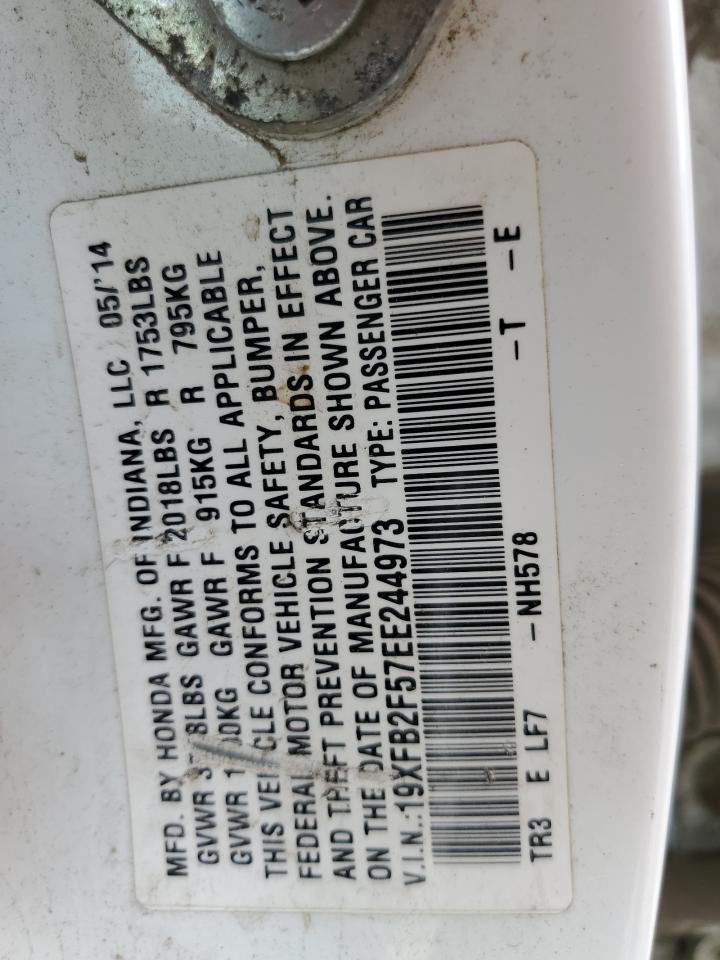 2014 Honda Civic Lx VIN: 19XFB2F57EE244973 Lot: 58708714