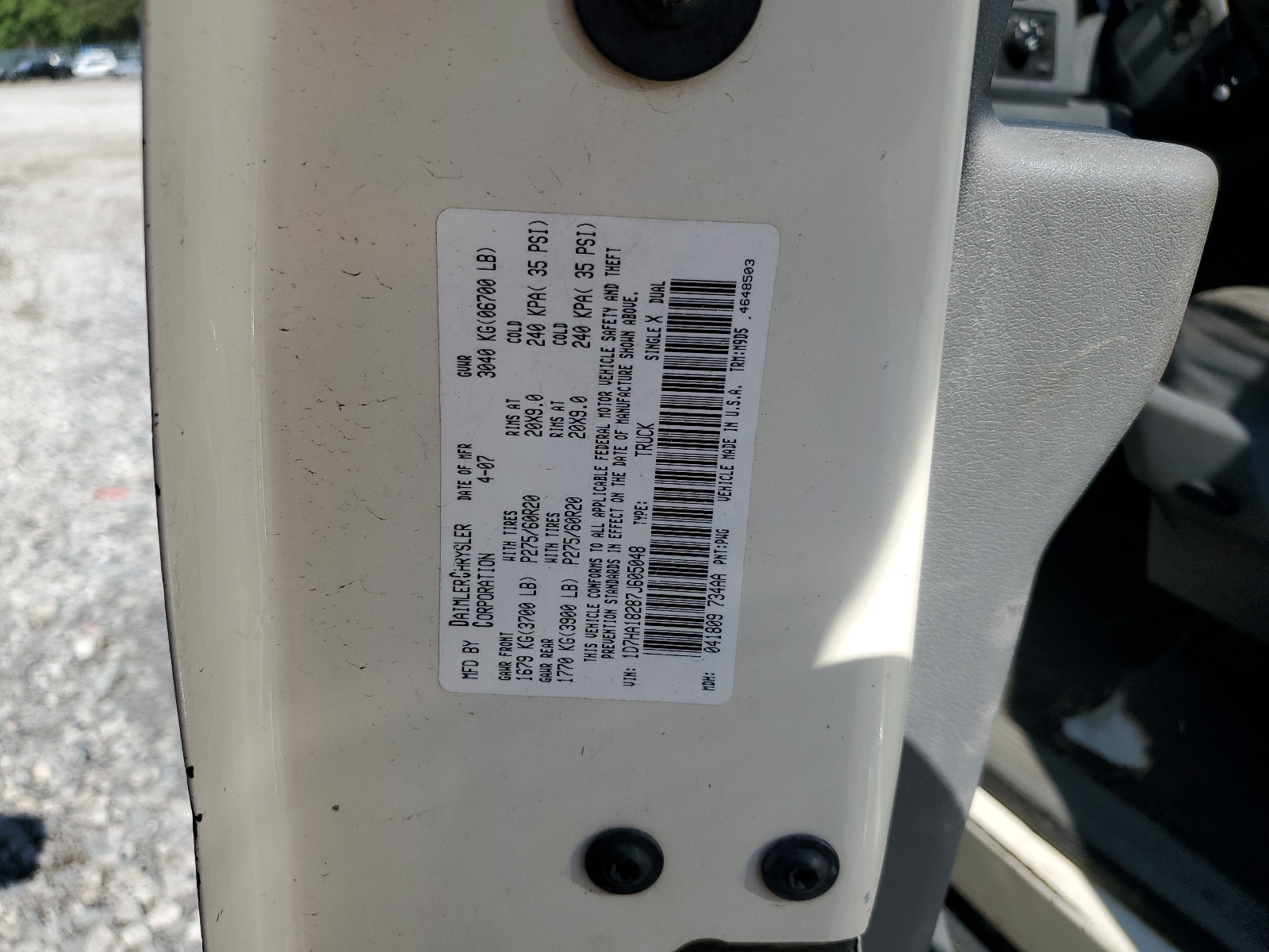 1D7HA18287J605048 2007 Dodge Ram 1500 St