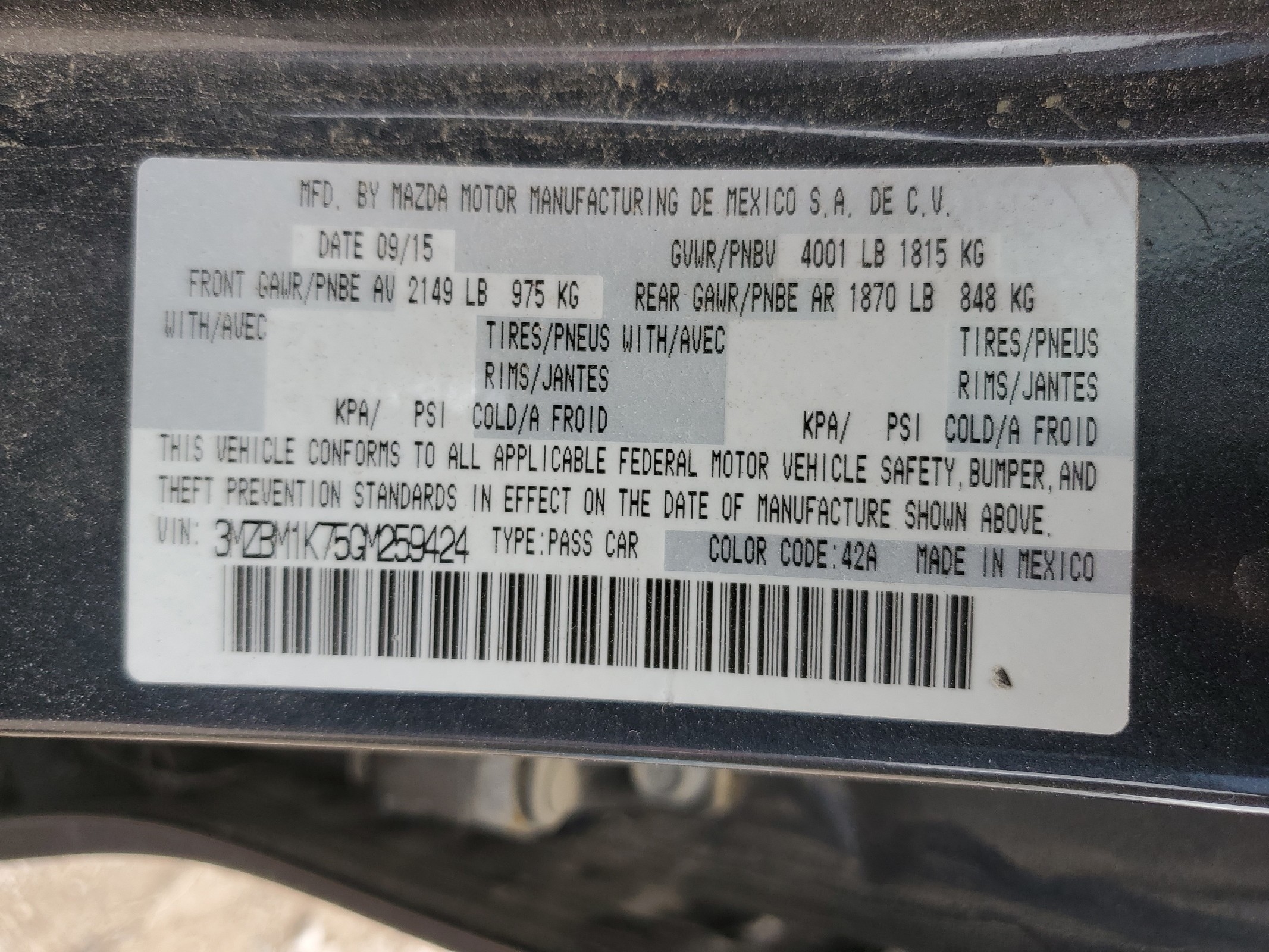 3MZBM1K75GM259424 2016 Mazda 3 Sport