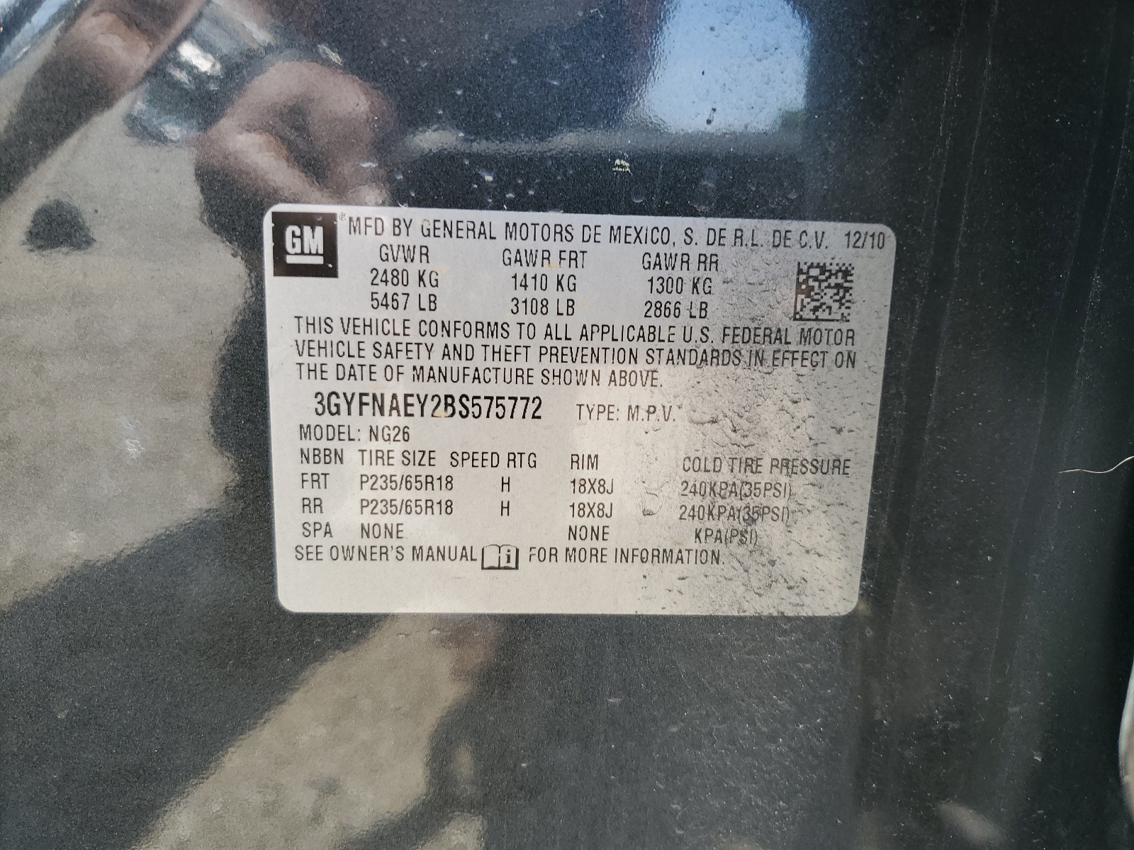 3GYFNAEY2BS575772 2011 Cadillac Srx Luxury Collection