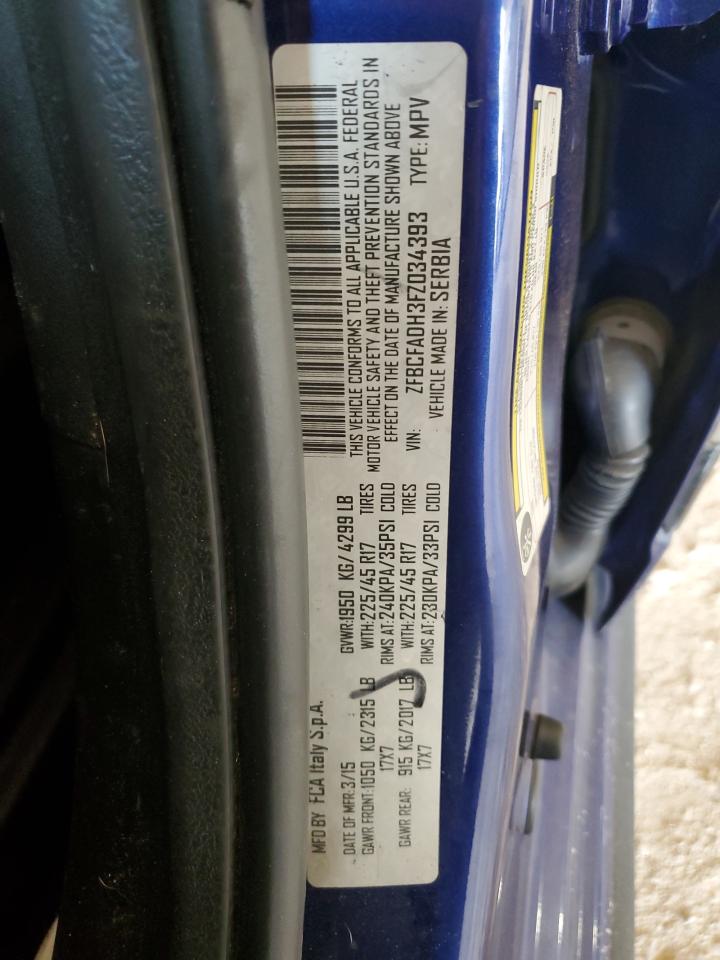 2015 Fiat 500L Trekking VIN: ZFBCFADH3FZ034393 Lot: 60733334