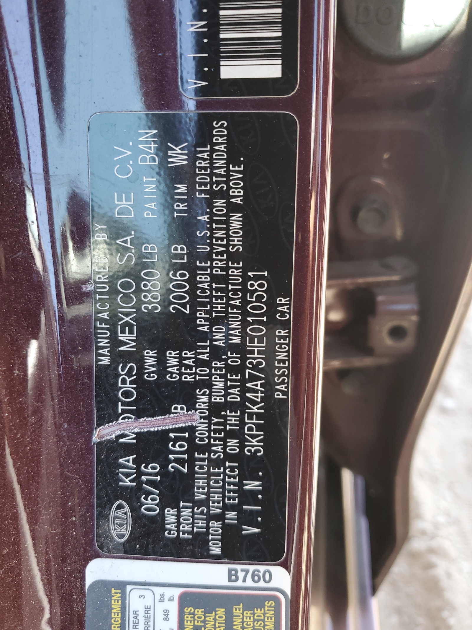 3KPFK4A73HE010581 2017 Kia Forte Lx