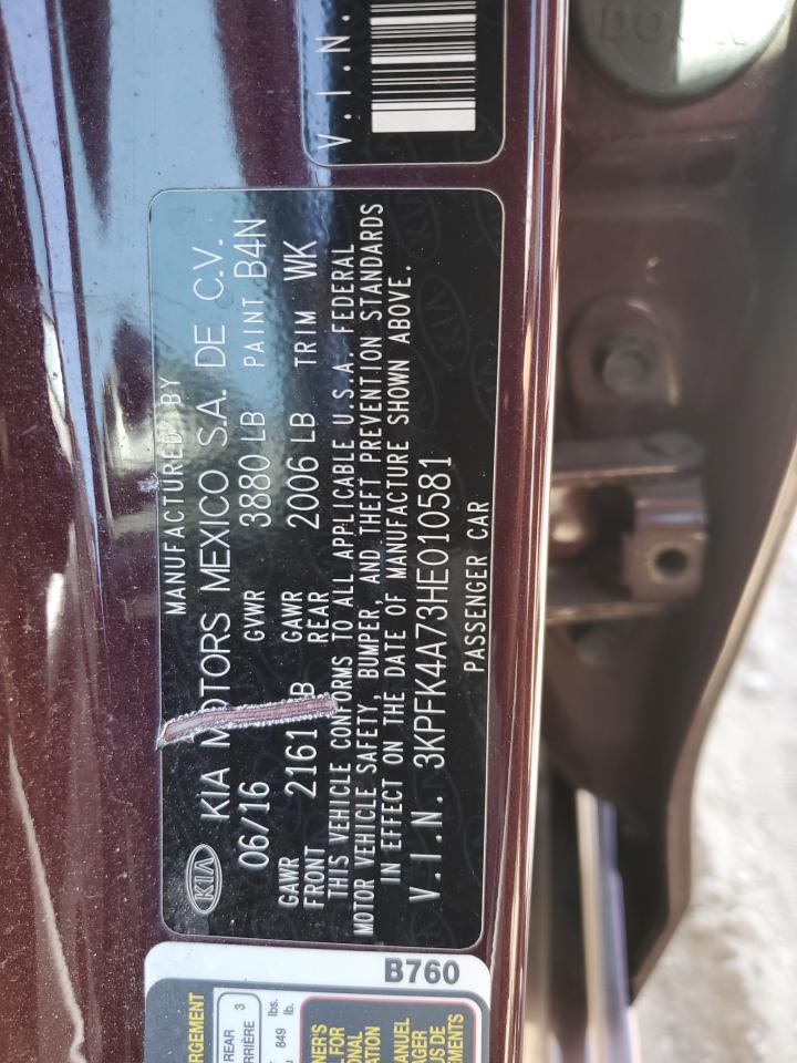 2017 Kia Forte Lx VIN: 3KPFK4A73HE010581 Lot: 59684844