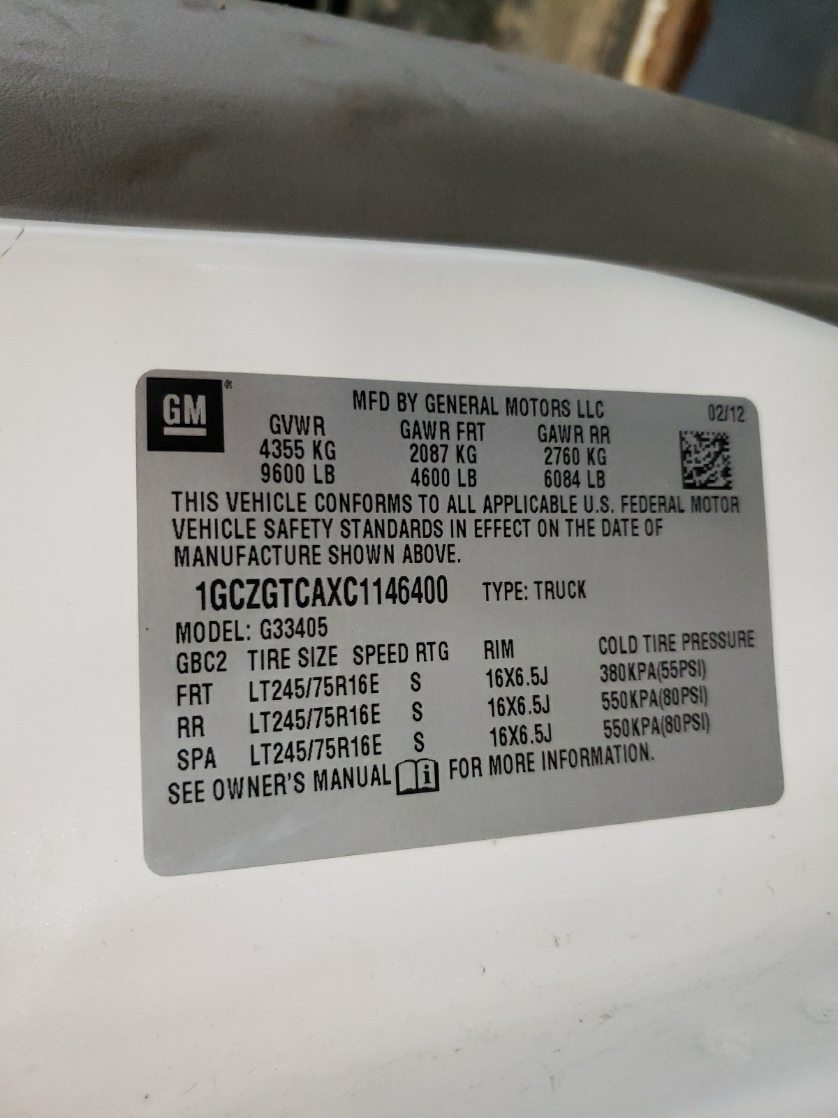 1GCZGTCAXC1146400 2012 Chevrolet Express G3500