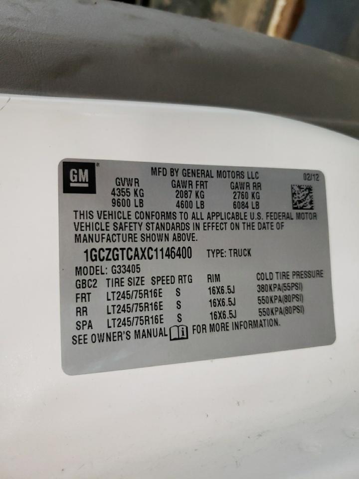 2012 Chevrolet Express G3500 VIN: 1GCZGTCAXC1146400 Lot: 58733654