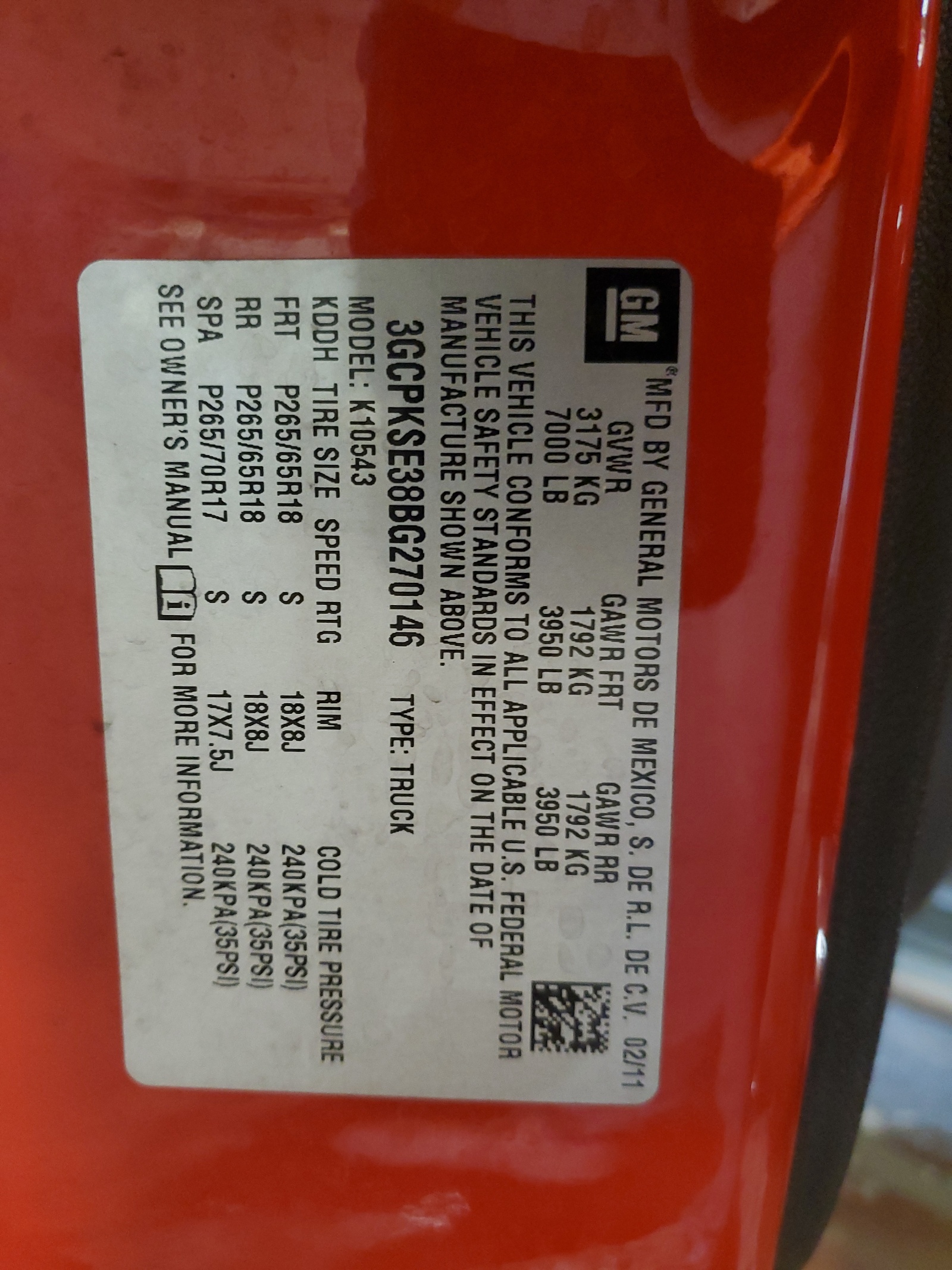 3GCPKSE38BG270146 2011 Chevrolet Silverado K1500 Lt