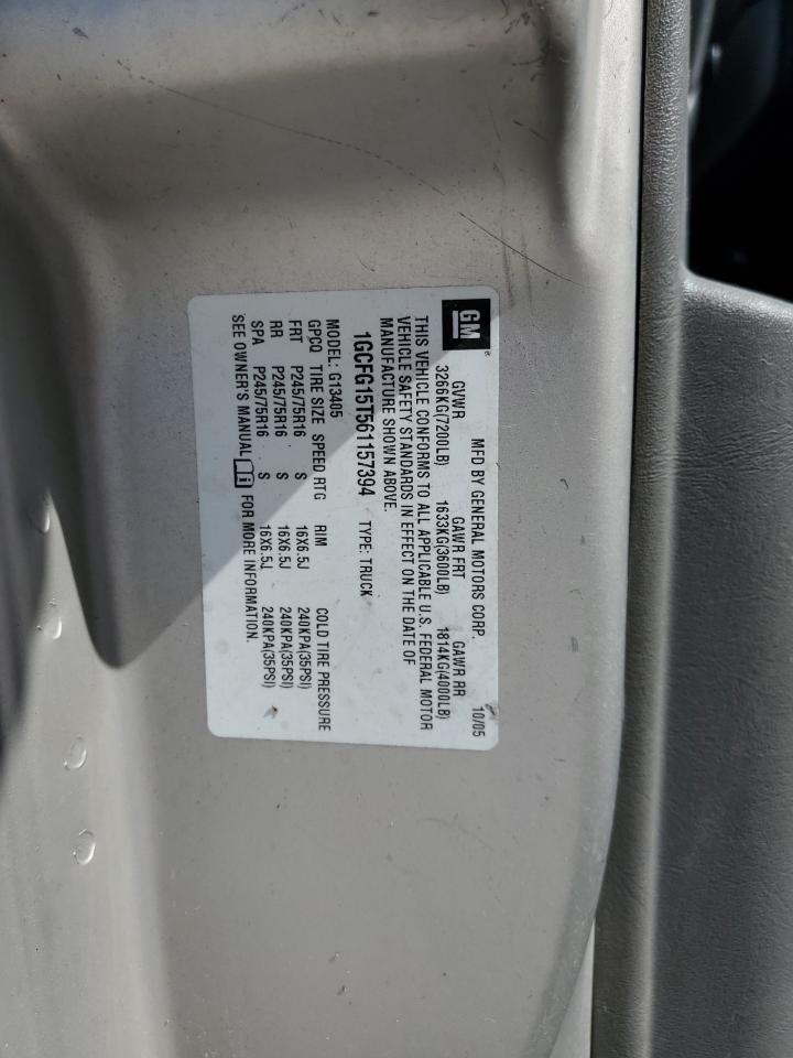 2006 Chevrolet Express G1500 VIN: 1GCFG15T561157394 Lot: 60160624