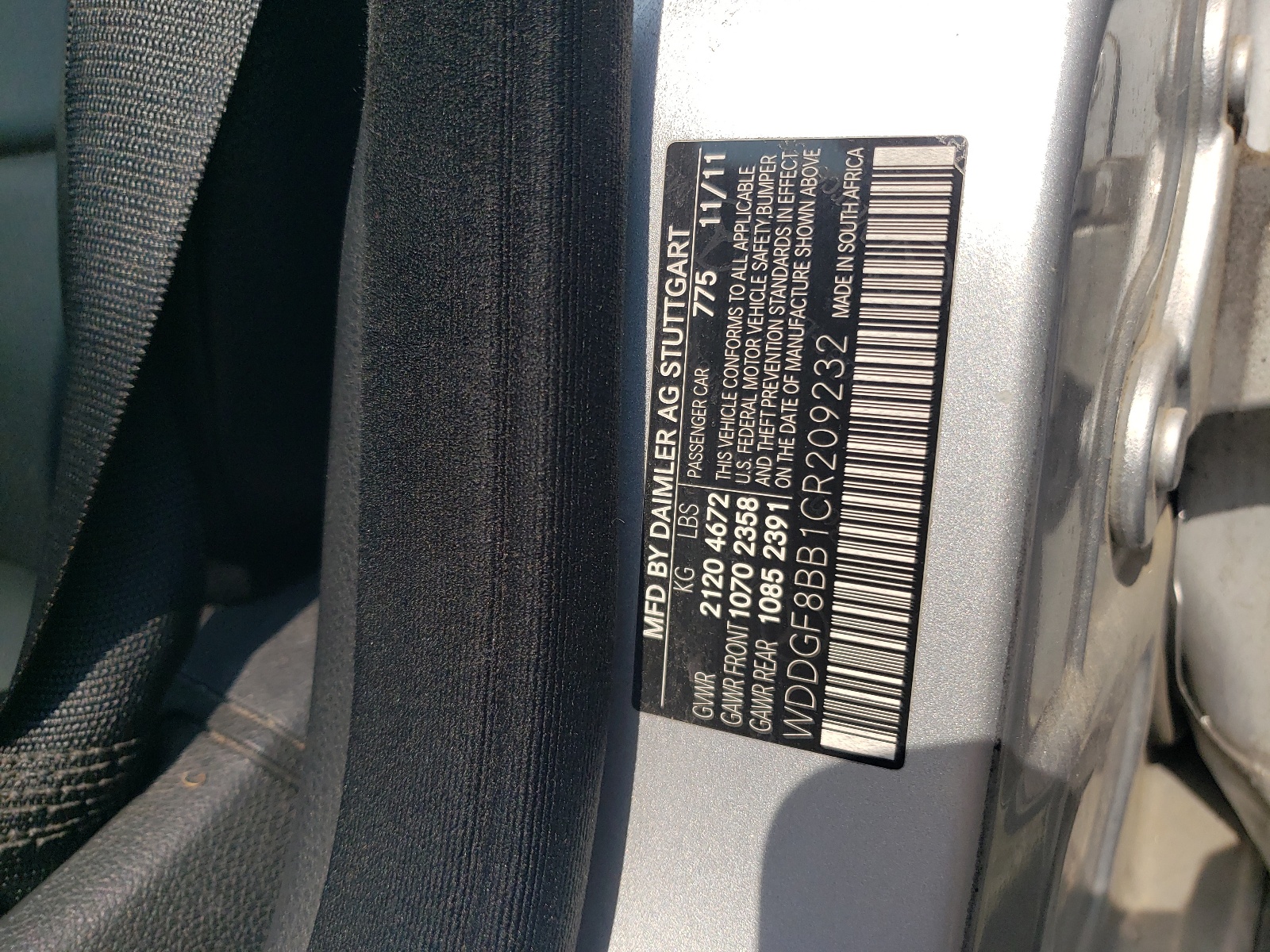 WDDGF8BB1CR209232 2012 Mercedes-Benz C 300 4Matic