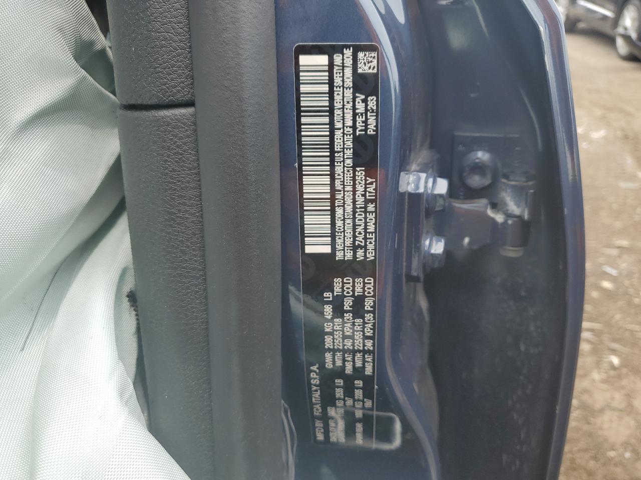 2022 Jeep Renegade Limited VIN: ZACNJDD11NPN62551 Lot: 58942384