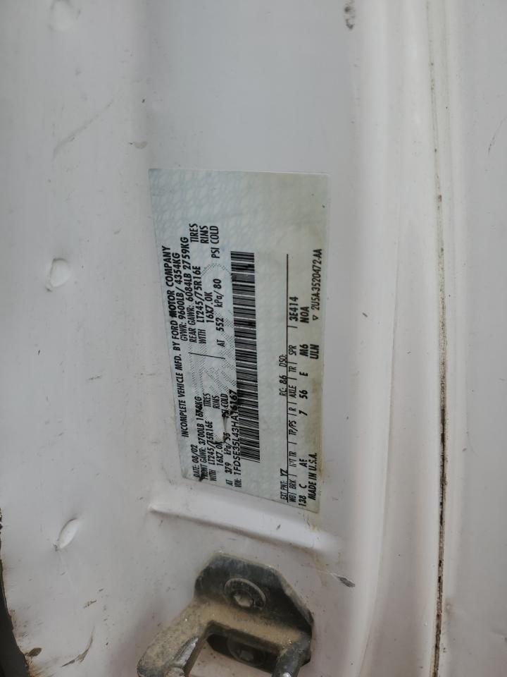 2003 Ford Econoline E350 Super Duty Cutaway Van VIN: 1FDSE35L43HA16167 Lot: 56840404