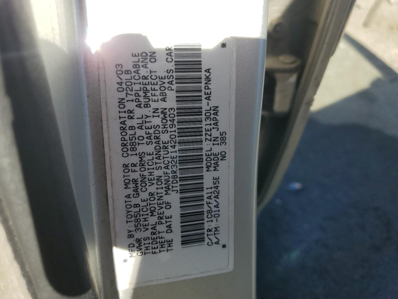 2004 Toyota Corolla Ce VIN: JTDBR32E142019403 Lot: 57733424