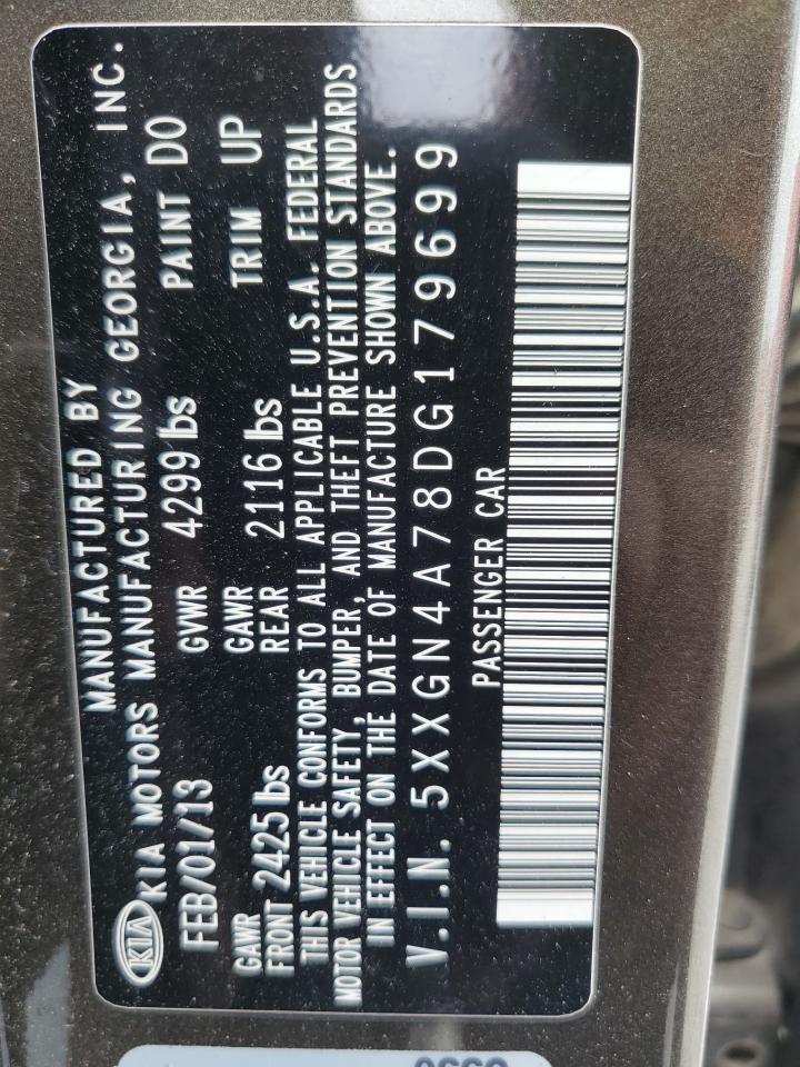 2013 Kia Optima Ex VIN: 5XXGN4A78DG179699 Lot: 60202184