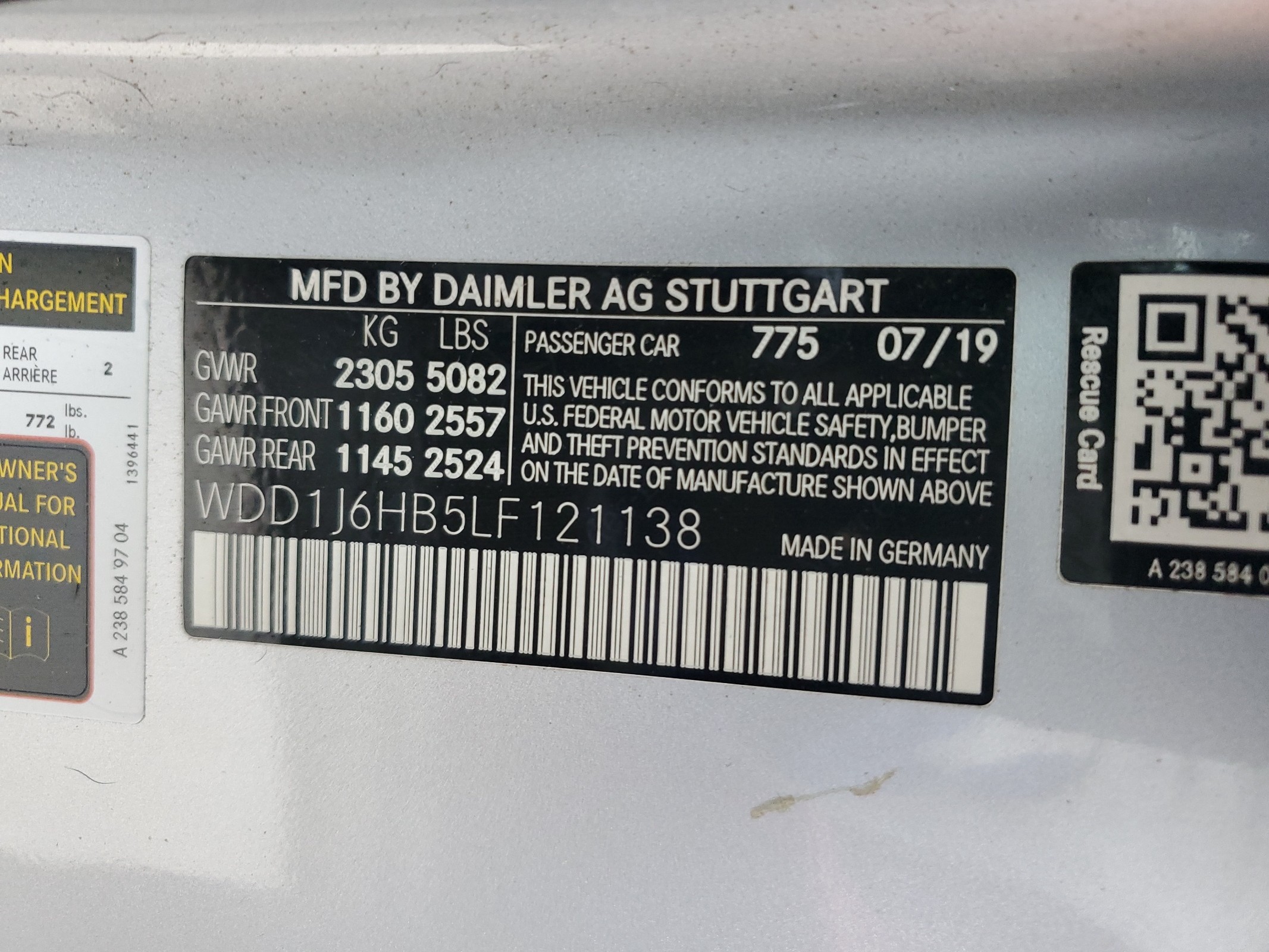 WDD1J6HB5LF121138 2020 Mercedes-Benz E 450