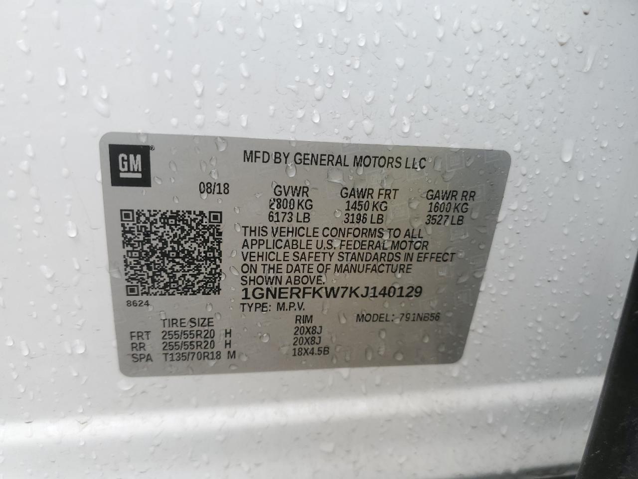 2019 Chevrolet Traverse Ls VIN: 1GNERFKW7KJ140129 Lot: 60734364