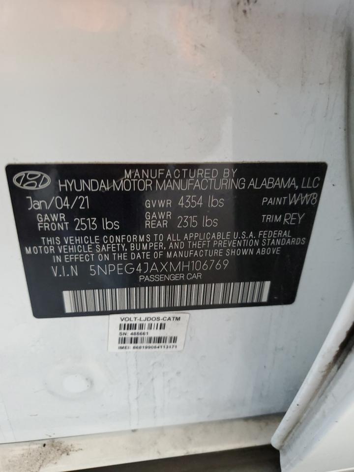 2021 Hyundai Sonata Se VIN: 5NPEG4JAXMH106769 Lot: 60523994