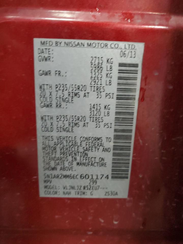 5N1AR2MM6EC601174 2014 Nissan Pathfinder S